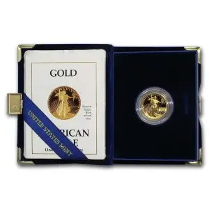 1/4 oz American Gold Eagle Proof Coin - Random Year OGP with COA