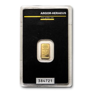 1 gram Gold Bar - Argor-Heraeus (Carded)
