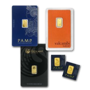 1 gram Gold Bar - Brand Varies (Carded)