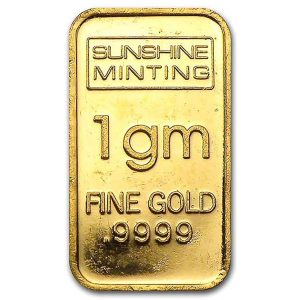 1 gram Gold Bar - Brand Varies (No Card)