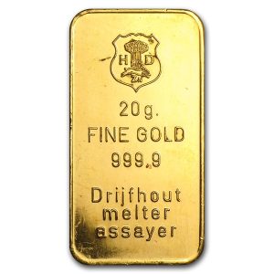 20 gram Gold Bar - Brand Varies (No Card)