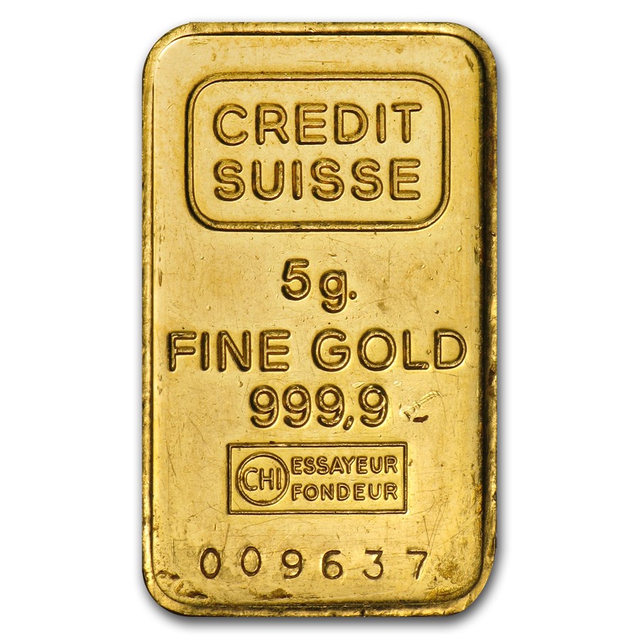5 Gram Gold Bar Secondary Market 12476 Obv