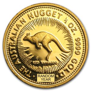 1/2 oz Australian Kangaroo/Nugget Gold Coin (Year Varies) - BU