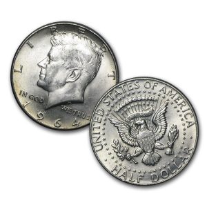 $1 FV 90% Silver 1964 Kennedy Half Dollars