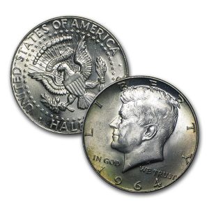$1 FV 90% Silver 1964 Kennedy Half Dollars - BU