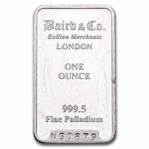 1 oz Palladium Bar - Brand Varies (Not in Card)