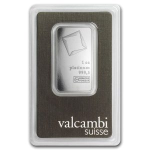 1 oz Platinum Bar - Valcambi Suisse (Carded)