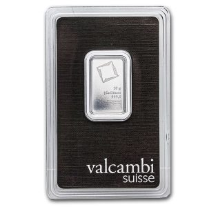10 gram Platinum Bar - Valcambi (Carded)