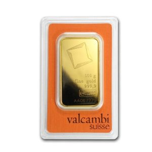 100 gram Gold Bar - Valcambi (Carded)