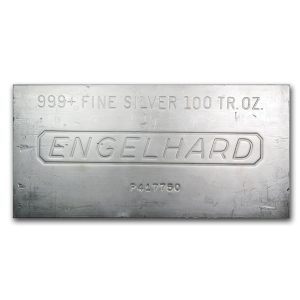 100 oz Silver Bar - Engelhard (Poured/Extruded)