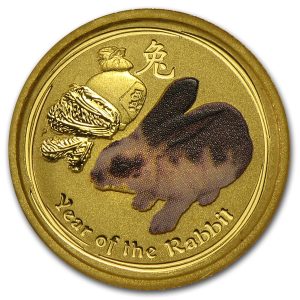2011 1/20 oz Australian Gold Lunar Rabbit BU - Series II