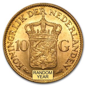 Netherlands 10 Guilder Gold Coin (Year Varies)