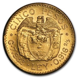 Colombia 5 Pesos Gold Coin (Year Varies)
