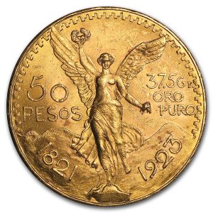 1923 Mexico Gold 50 Peso - AU