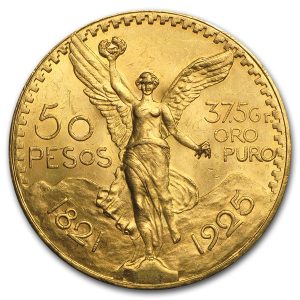 1925 Mexico Gold 50 Peso BU