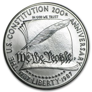 1987-P $1 Constitution Silver Commem - BU