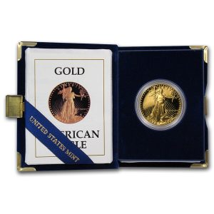 1987-W 1 oz Proof Gold Eagle $50 - Box & COA