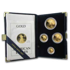 1989 4-Coin Proof Gold Eagle Set - Box & COA
