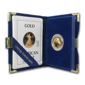 1990-P 1/4 oz Proof Gold Eagle $10 - Box & COA
