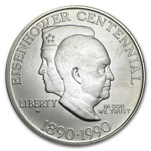 1990-W $1 Eisenhower Silver Commem - BU