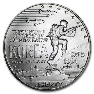 1991-D $1 Korean War Silver Commem - BU
