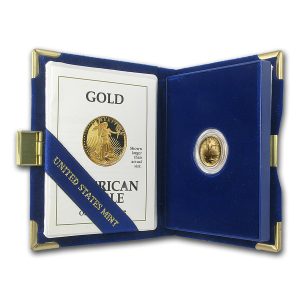 1991-P 1/10 oz Proof Gold Eagle $5 - Box & COA