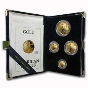 1992 4-Coin Proof Gold Eagle Set - Box & COA