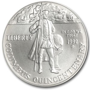 1992-D $1 Columbus Silver Commem - BU