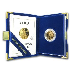 1992-P 1/4 oz Proof Gold Eagle $10 - Box & COA