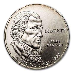 1993-D $1 Bill of Rights, Madison Silver Commem - BU
