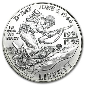 1993-D $1 World War II Silver Commem - BU