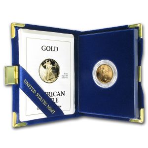 1993-P 1/4 oz Proof Gold Eagle $10 - Box & COA