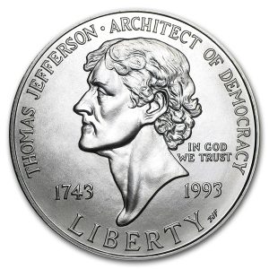 1993-P $1 Jefferson Silver Commem - BU