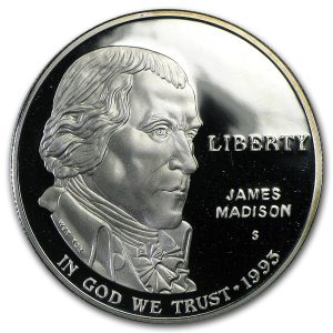 1993-S $1 Bill of Rights, Madison Silver Commem - Proof
