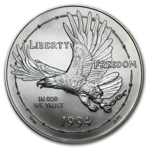 1994-W $1 Prisoner of War Silver Commem - BU