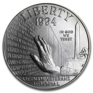 1994-W $1 Vietnam Vets Silver Commem - BU