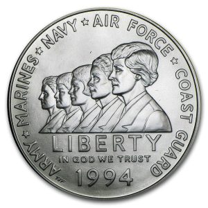 1994-W $1 Women in Military Silver Commem - BU