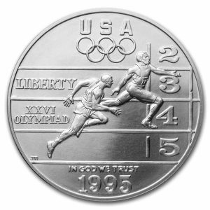 1995-D $1 Track & Field Silver Commem - BU