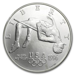1996-D $1 High Jump Silver Commem - BU