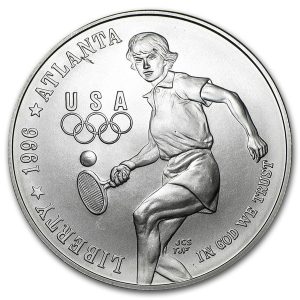 1996-D $1 Tennis Silver Commem - BU