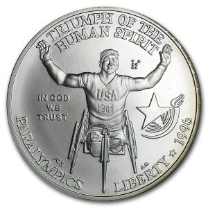 1996-D $1 Wheelchair Silver Commem - BU