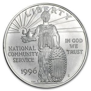 1996-S $1 Community Service Silver Commem - BU