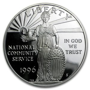 1996-S $1 Community Service Silver Commem - Proof