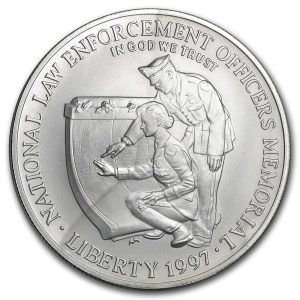 1997-P $1 Law Enforcement Silver Commem - BU
