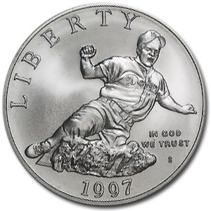 1997-S $1 Jackie Robinson Silver Commem - BU