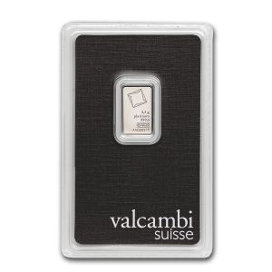 2.5 gram Platinum Bar - Valcambi (Carded)