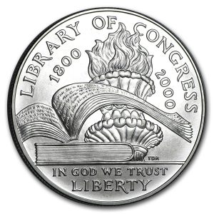 2000-P $1 Library of Congress Silver Commem - BU