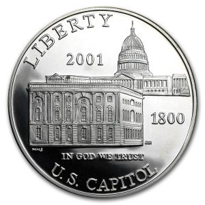 2001-P $1 Capitol Visitor Center Silver Commem - Proof
