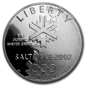 2002-P $1 SLC Winter Olympics Silver Commem - Proof