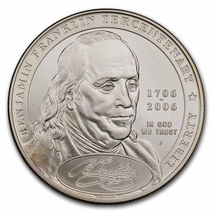 2006-P $1 Benjamin Franklin Founding Father Silver Commem - BU
